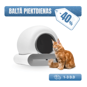 Pašattīrošs kaķu smilšu kastes robots MeoBot