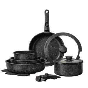 Katlu un pannu komplets DOROTA (Melns 17 gab.)